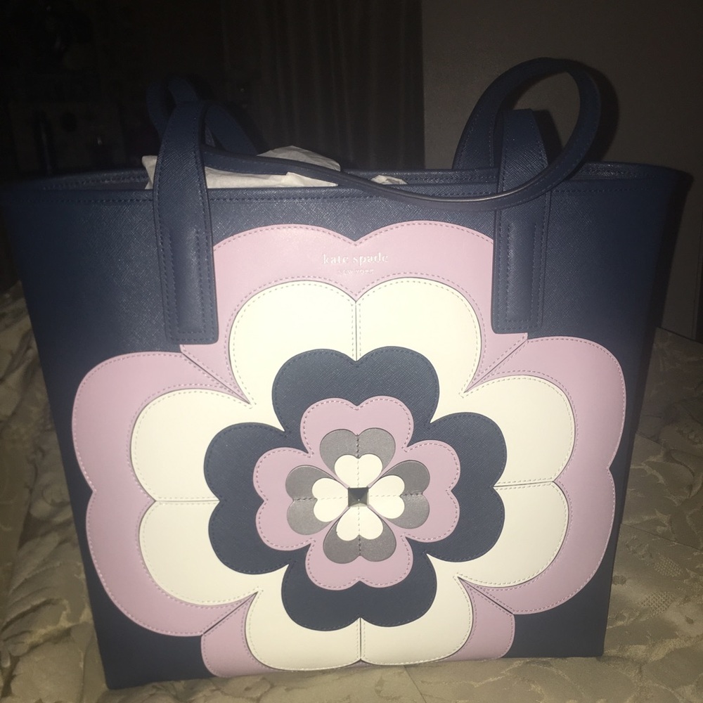 Kate Spade Flower Petrol Blue Purse